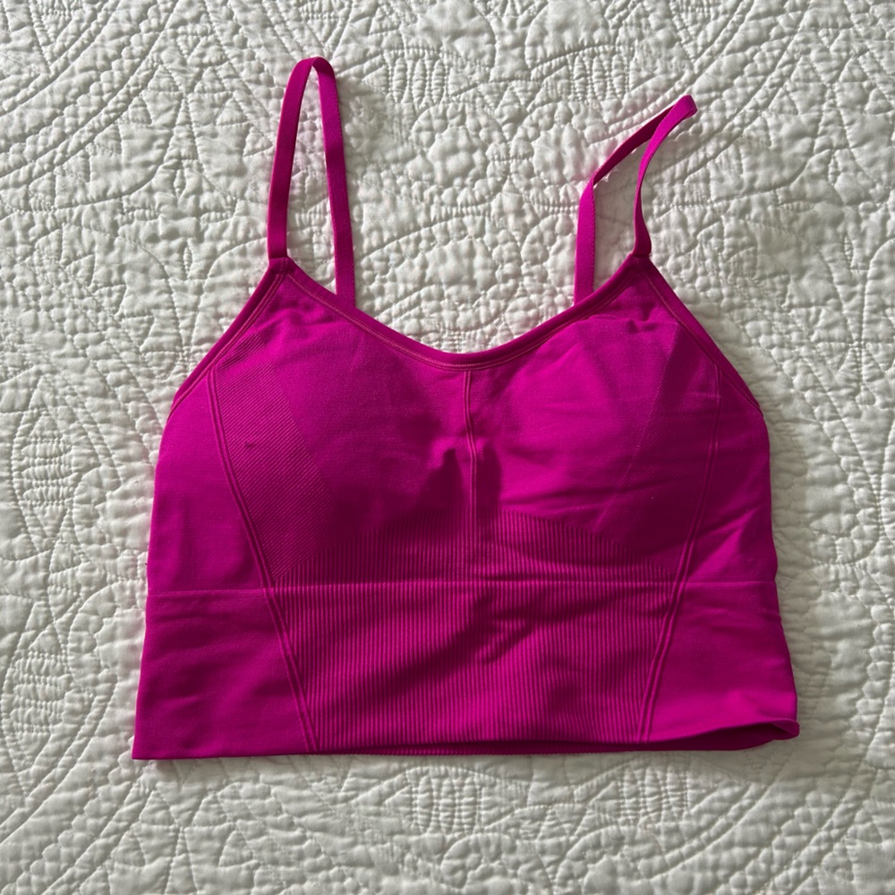 Vibrant Pink Strappy Sports Bra